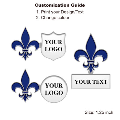 Custom silver fleur de lis lapel pin with your logo