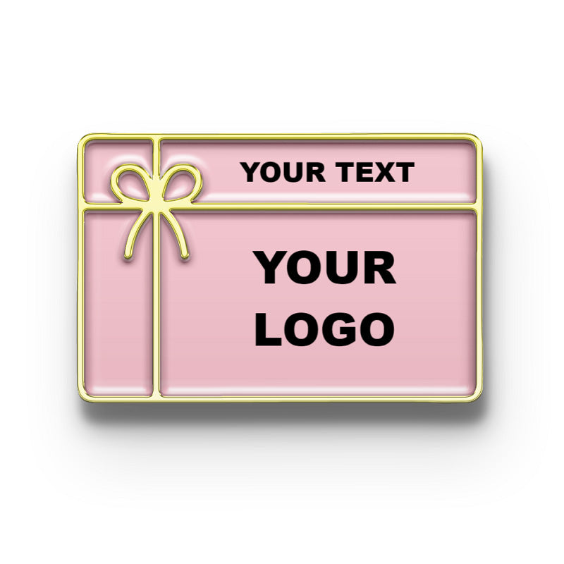 Elegant gift card lapel pin customized with your logo, an ideal corporate or appreciation gift.