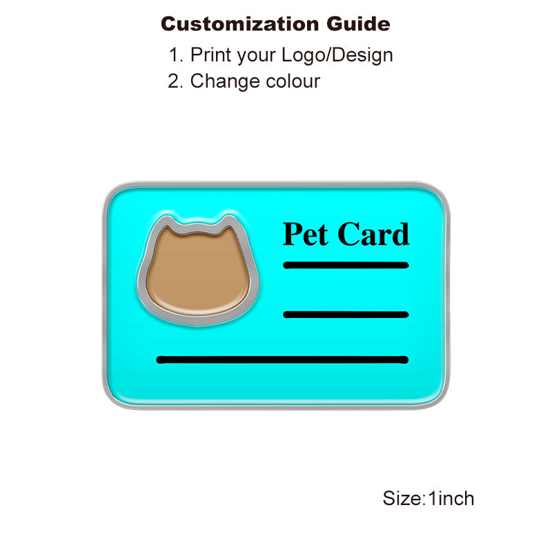 Silver Pet Card Pin with Custom Logo