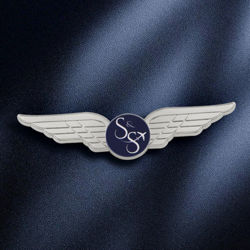 airline wings pin - silver