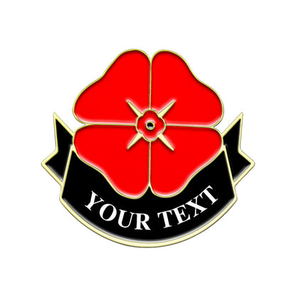 Gold Poppy Pin with Custom Remembrance Text