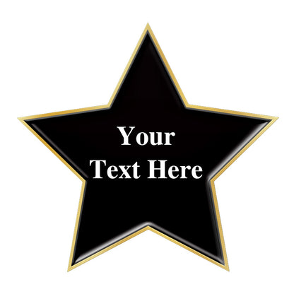  Gold star badge personalized with your text