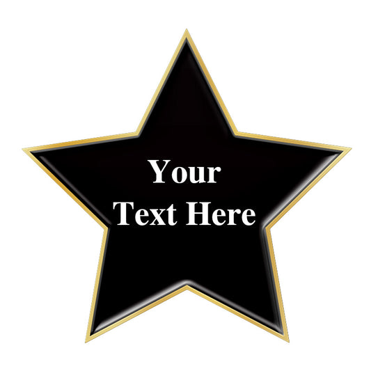  Gold star badge personalized with your text