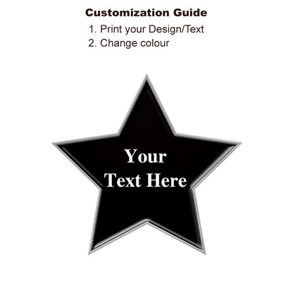  Silver star badge personalized with your text