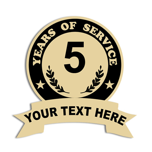 Years of Service Pins with Custom Center Years & Bottom Text