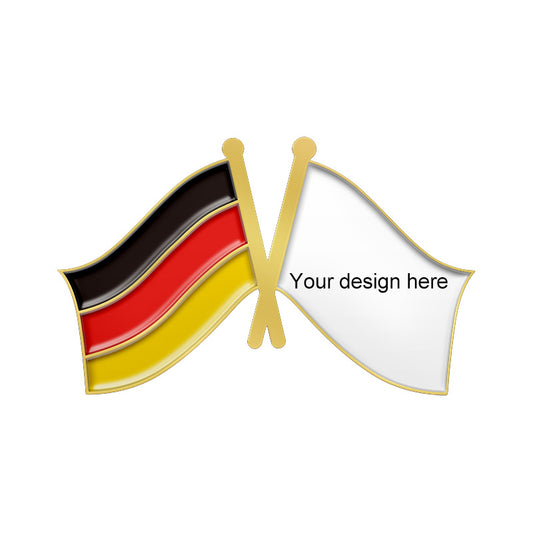 Gold Crossed Flag Pins - Germany & Custom