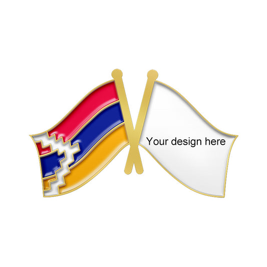 Gold Crossed Flag Pins - Nagorno-Karabakh & Custom