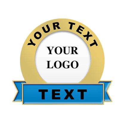 Years of Service Pins with Custom Logo & Text - Gold