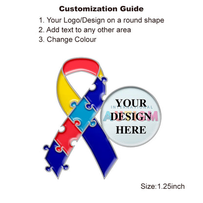 Custom Autism Awareness Pins with Silver Plating