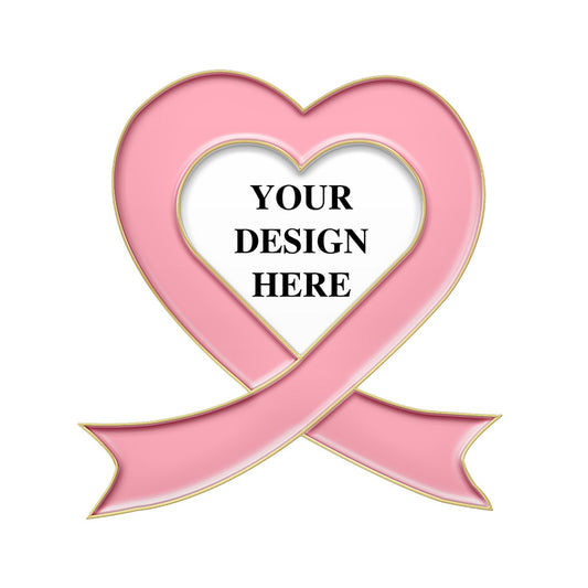 Custom Breast Cancer Pins with Gold Plating