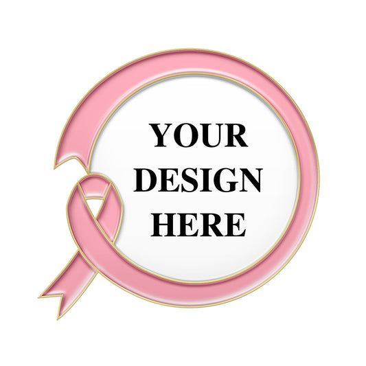 Custom Breast Cancer Awareness Pins with Silver Plating