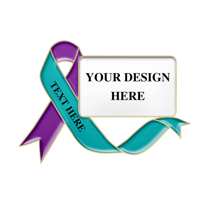 Custom Suicide Prevention Ribbon Pins with Gold Plating