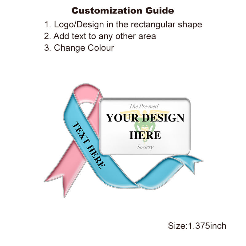 Custom Suicide Prevention Ribbon Pins with Silver Plating