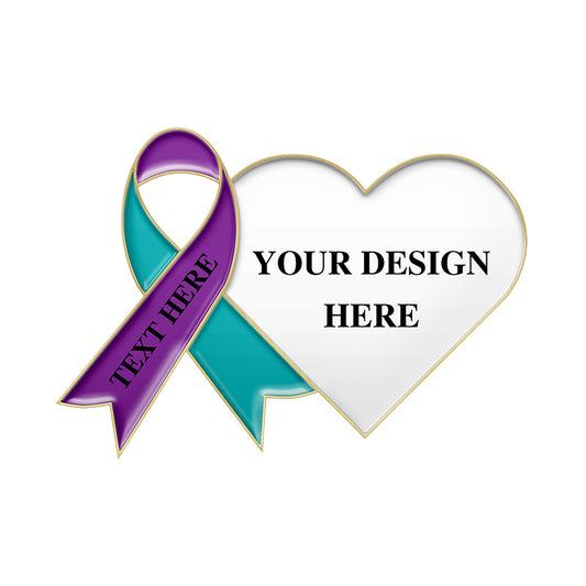 Custom Suicide Awareness Ribbon Pins with Gold Plating