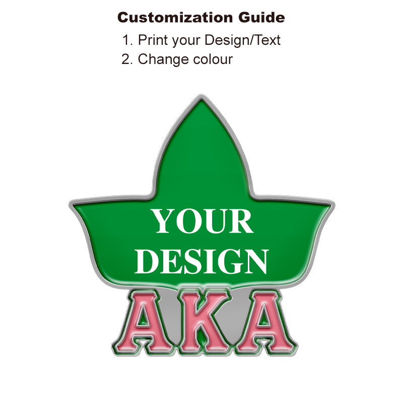 Silver Sorority Pin with Custom Design; Alpha Kappa Alpha