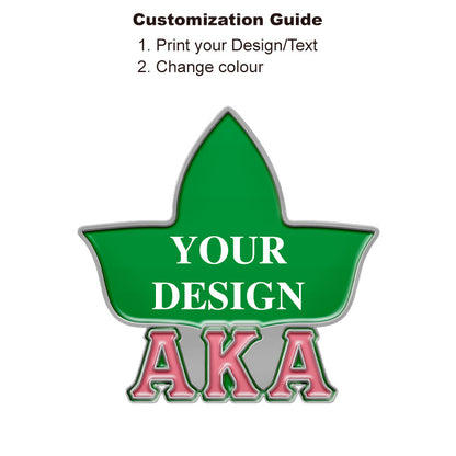 Silver Sorority Pin with Custom Design; Alpha Kappa Alpha