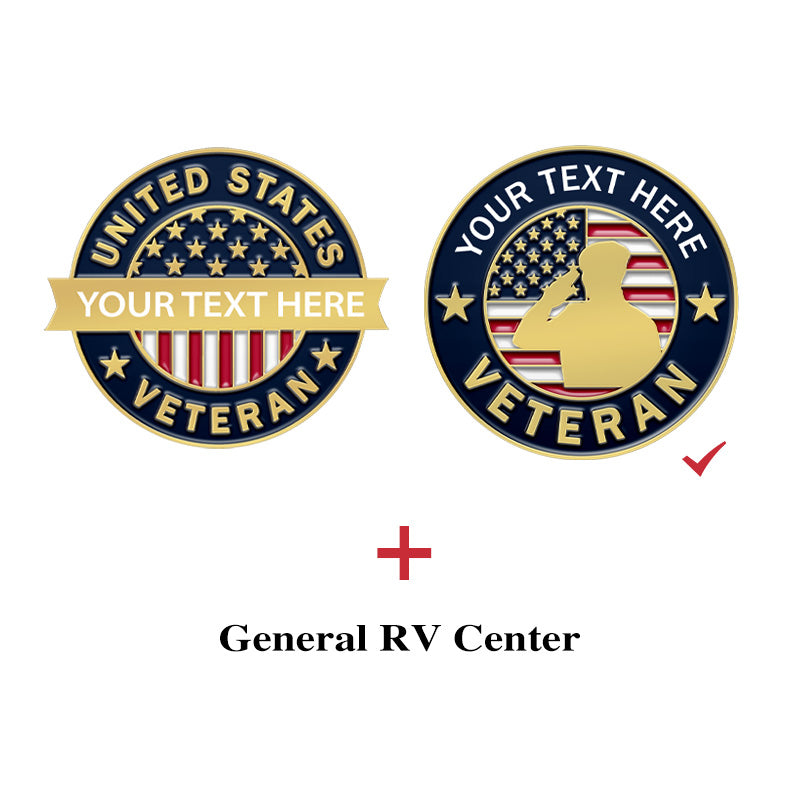 Step 1: Select your favorite Veteran Pin design and submit your custom logo or text