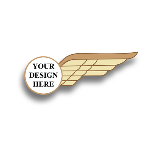 Custom airline wing pins -half wing 1.75 inch