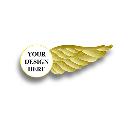 Custom angel wings pin -half wing 1.75 inch