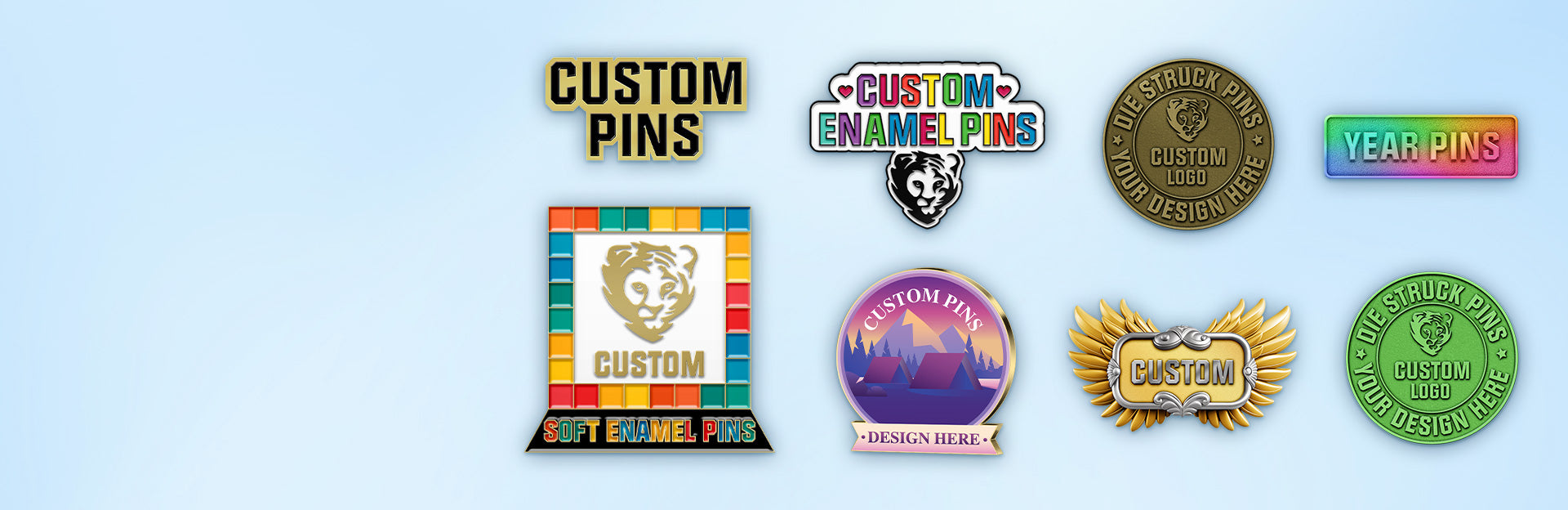 custom metal enamel lapel pins with yearpins logo