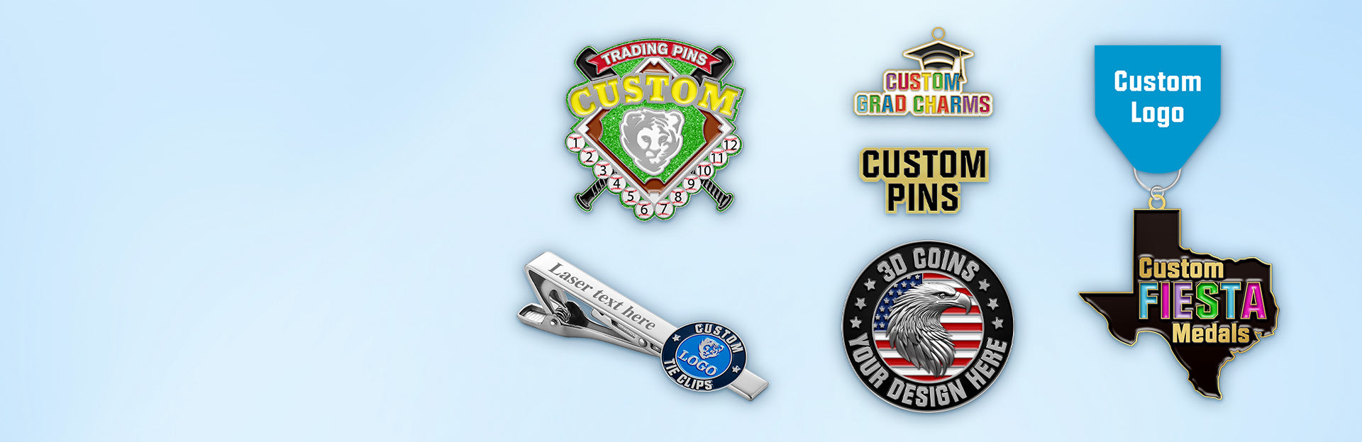 Custom more different products trading pins, tie clips,3Dcoins,enamel laple pins, fiesta medals,grad charms