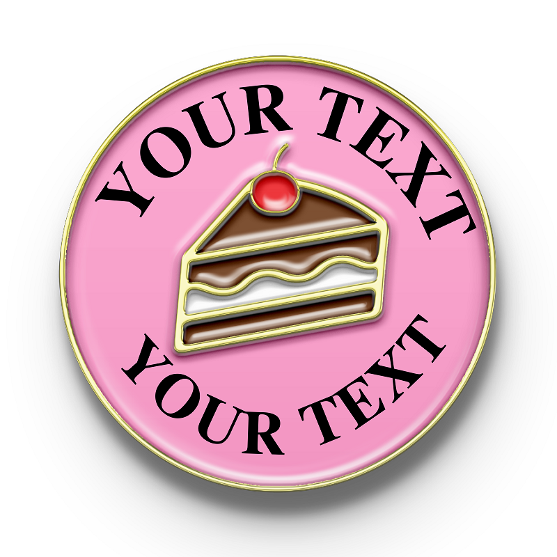 Custom Cute Cake Pin with Your Text