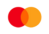 Mastercard logo with two colored circles, one red and one orange.