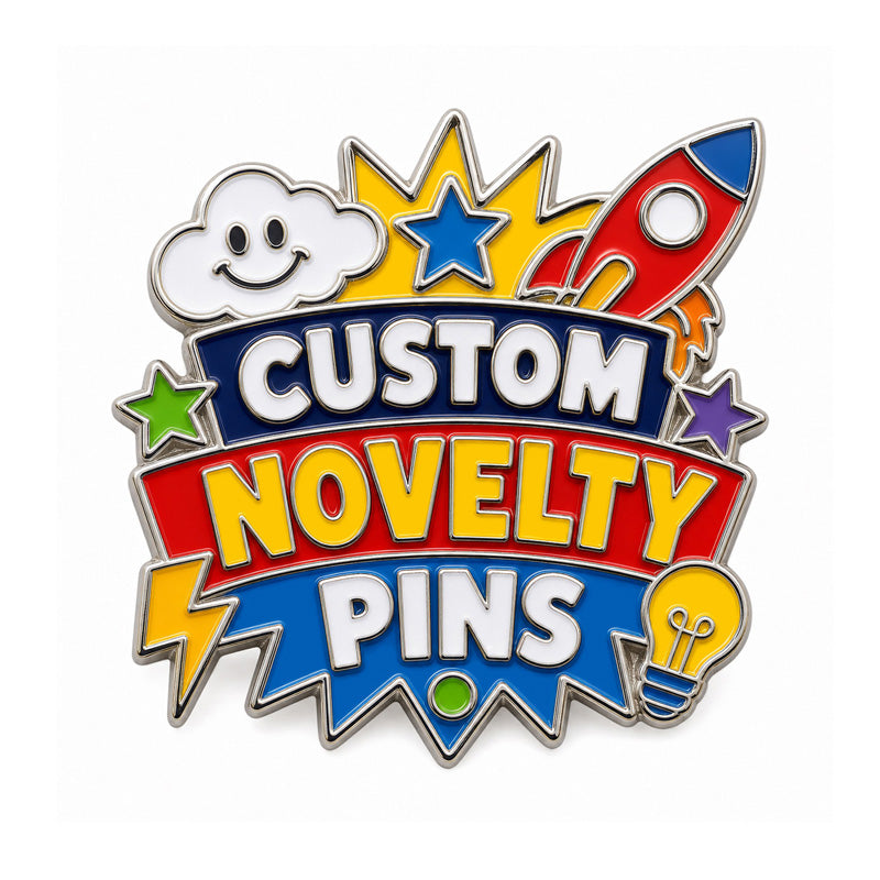 Novelty pins with custom enamel artwork for gifts, events, collections, jackets, bags, and creative pin designs