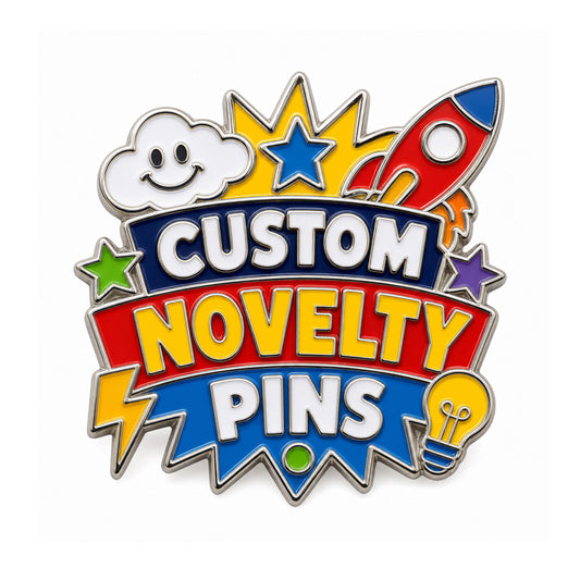 Novelty pins with custom enamel artwork for gifts, events, collections, jackets, bags, and creative pin designs