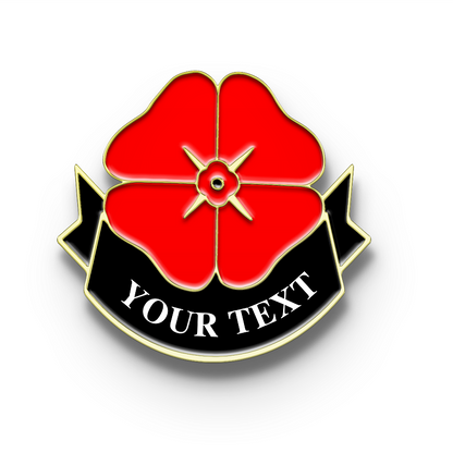 Custom Ribbon Poppy Award Badge with Your Text