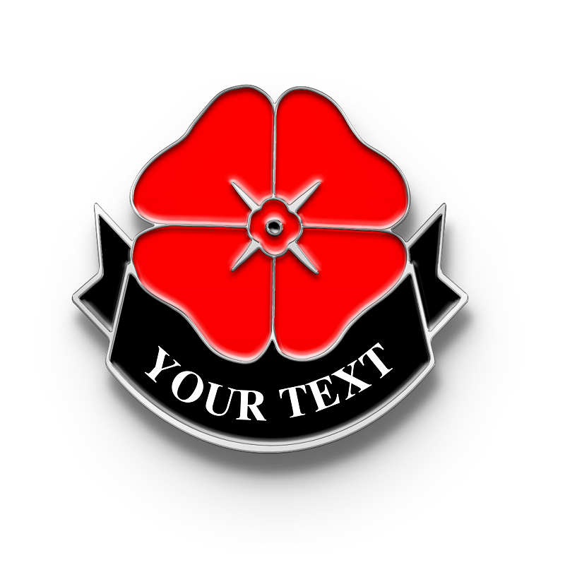 Custom Ribbon Poppy Award Badge with Your Text