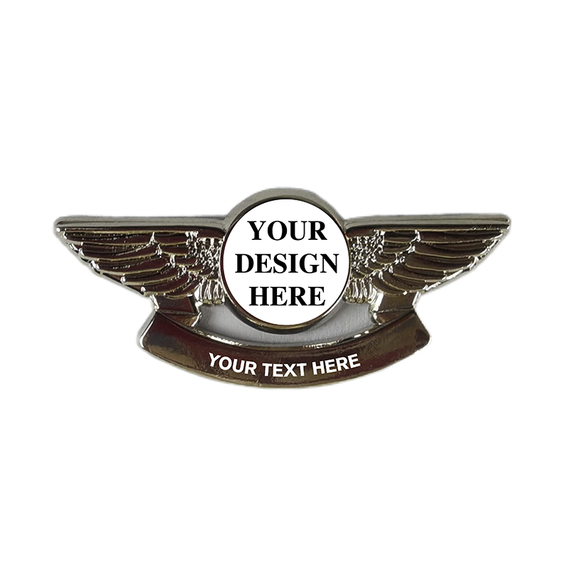 Custom tab wing pins -digital printing 2 inch