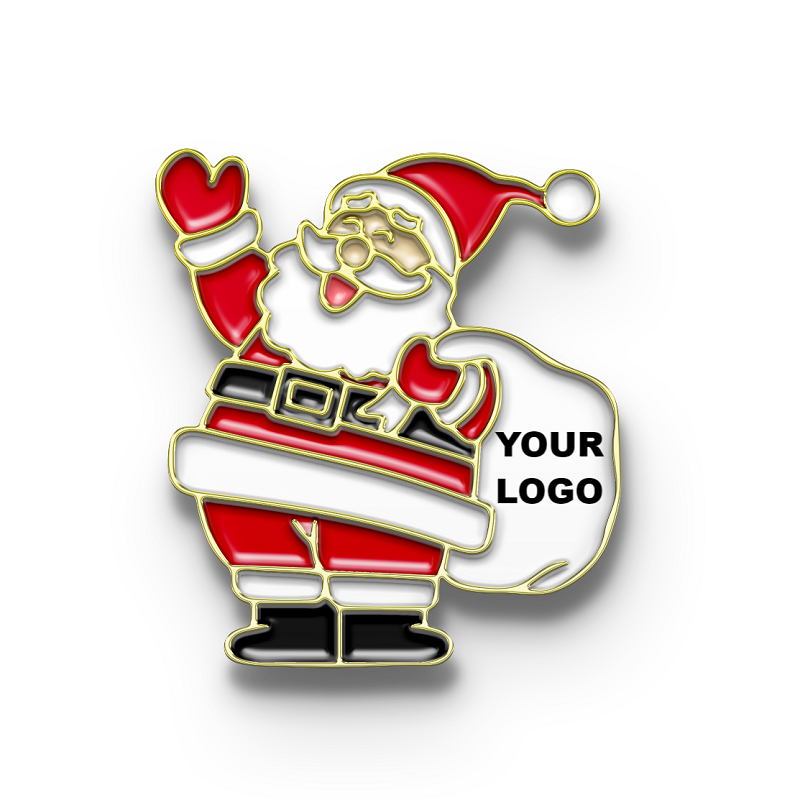 Custom Christmas Santa Pin with Your Logo