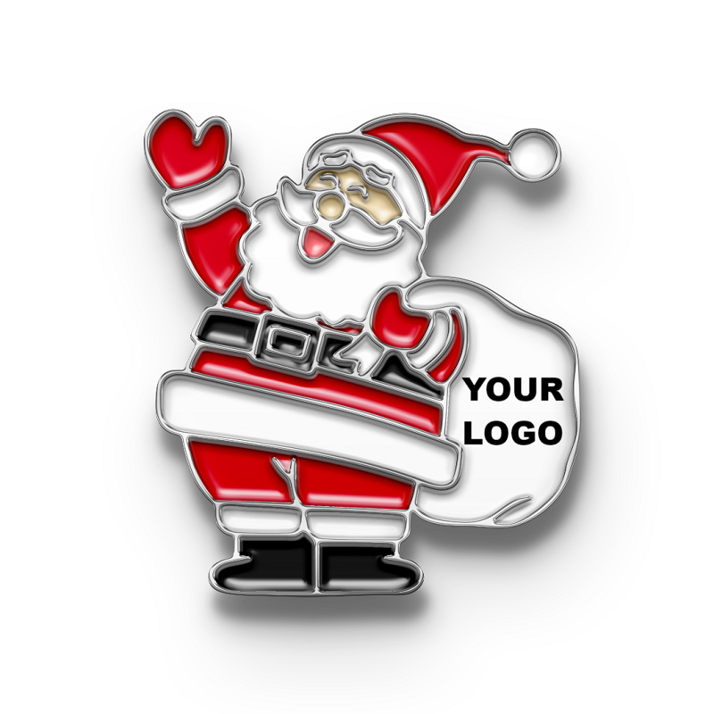 Custom Christmas Santa Pin with Your Logo