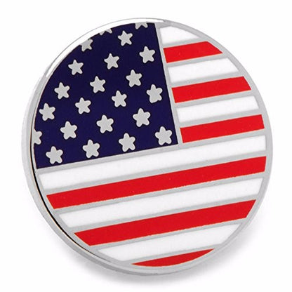Round shaped American flag lapel pin