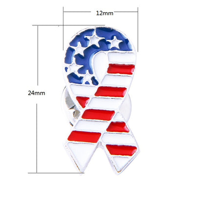 Ribbon shape american lapel pin