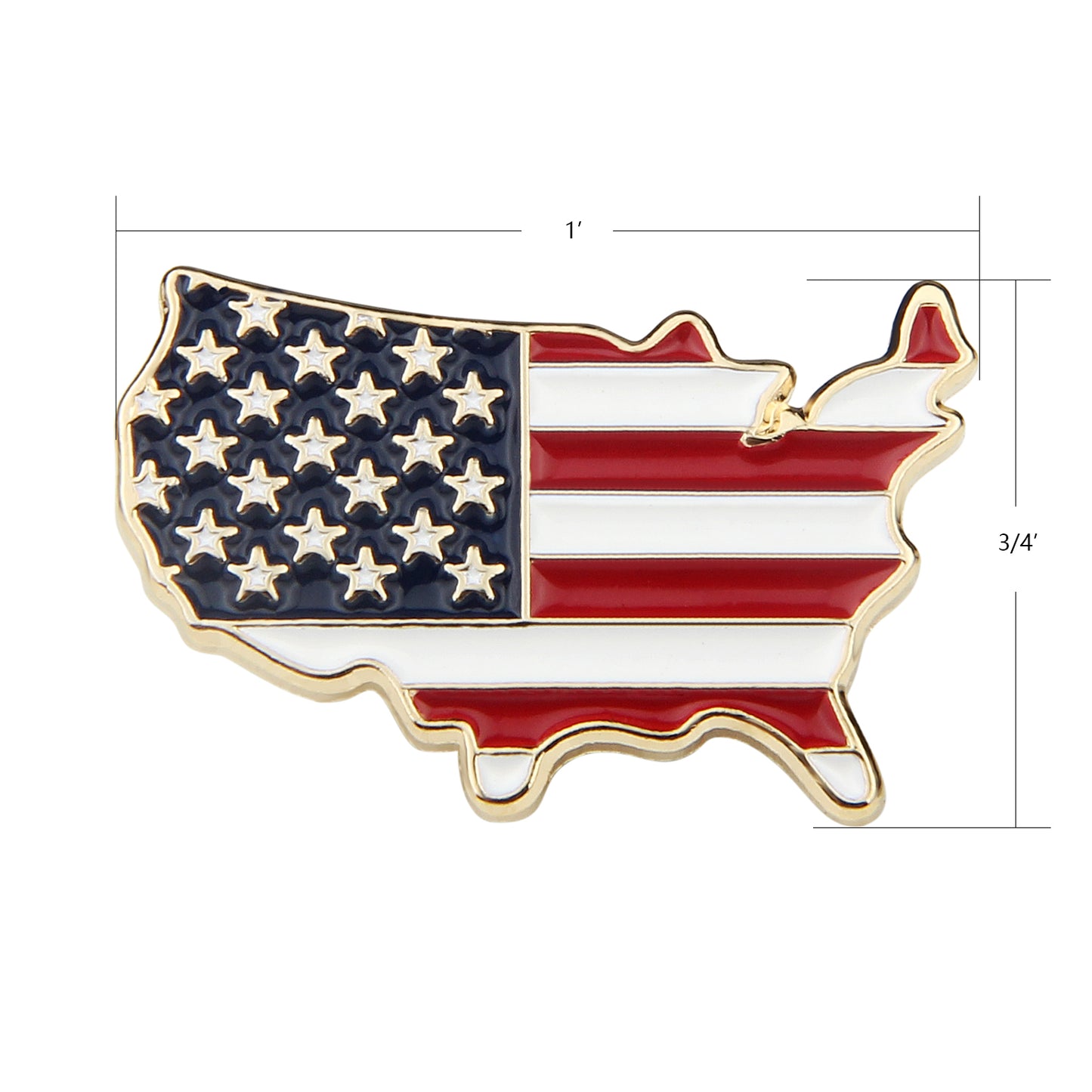 American map shape flag lapel pins