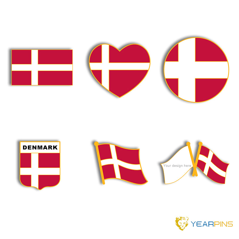 Dänemark Flagge Emaille Pin 