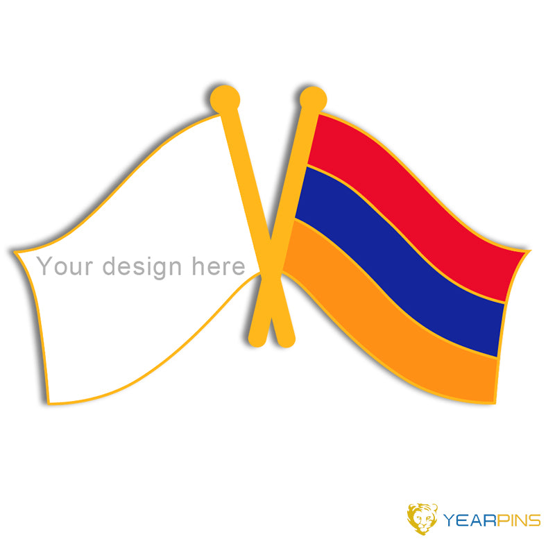 Armenia Crossed Flag Friendship Pin