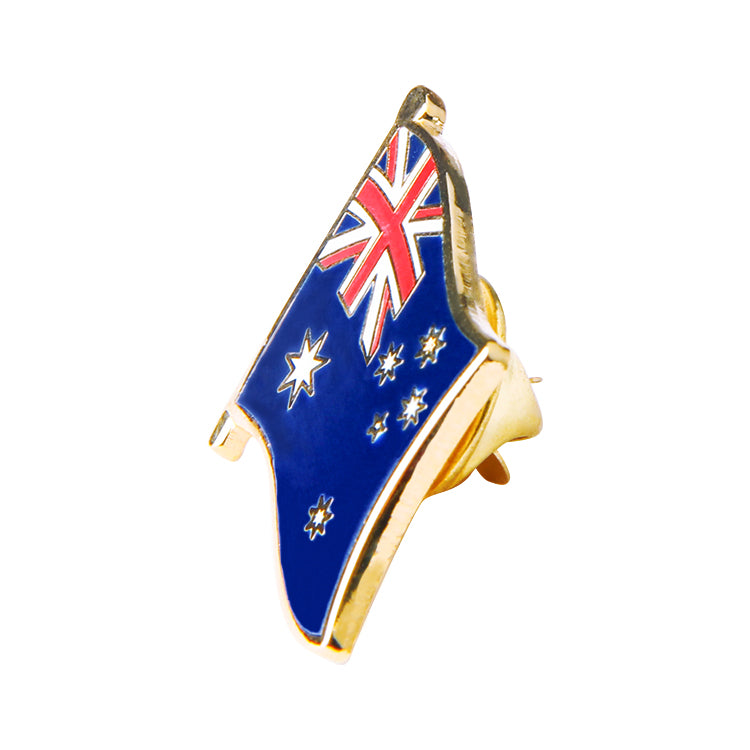 Australian Flag Pin-waving flag side