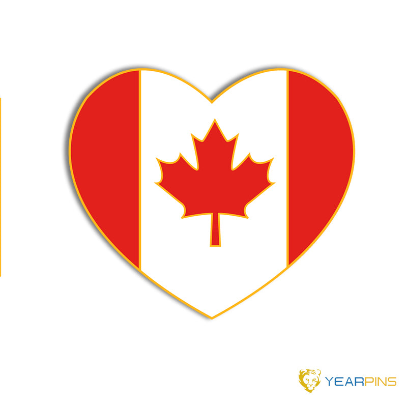Heart Canada Flag lapel pin