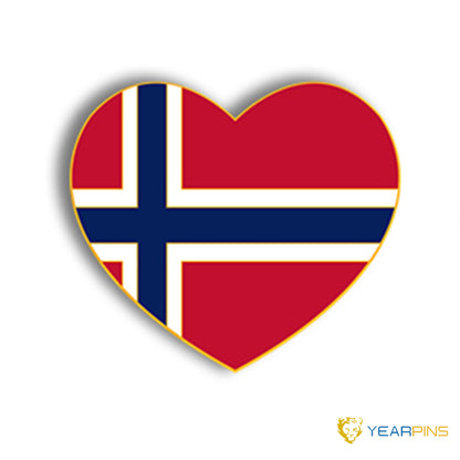 Emaille-Pin mit Norwegen-Flagge 