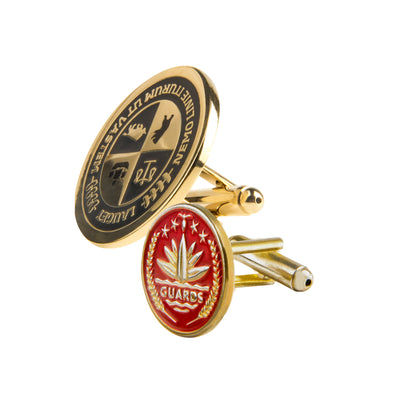 custom soft enamel gold cufflinks for men