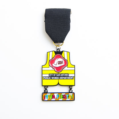 Custom Fiesta medals with a long danglers