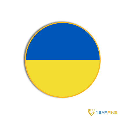 Emaille-Pin mit ukrainischer Flagge 