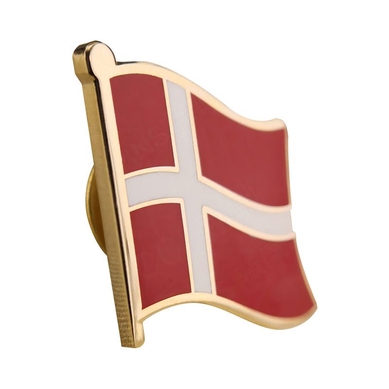 Hard enamel Denmark flag lapel pins