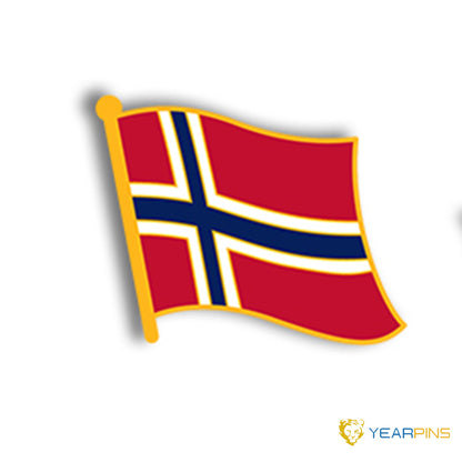 Emaille-Pin mit Norwegen-Flagge 