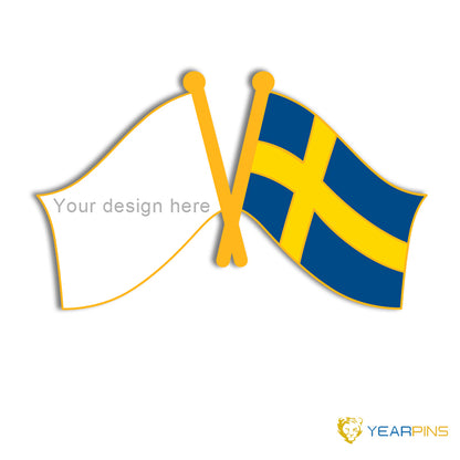 Schweden Flagge Emaille Pin 