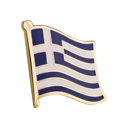 Spille con bandiera greca in smalto duro