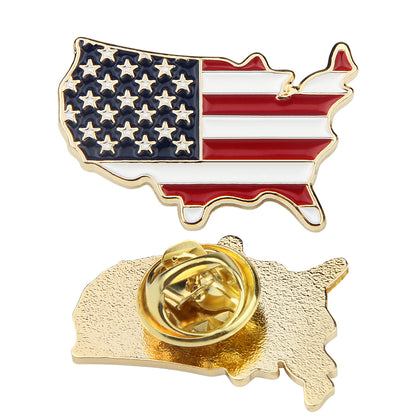 US Map Flag Pin
